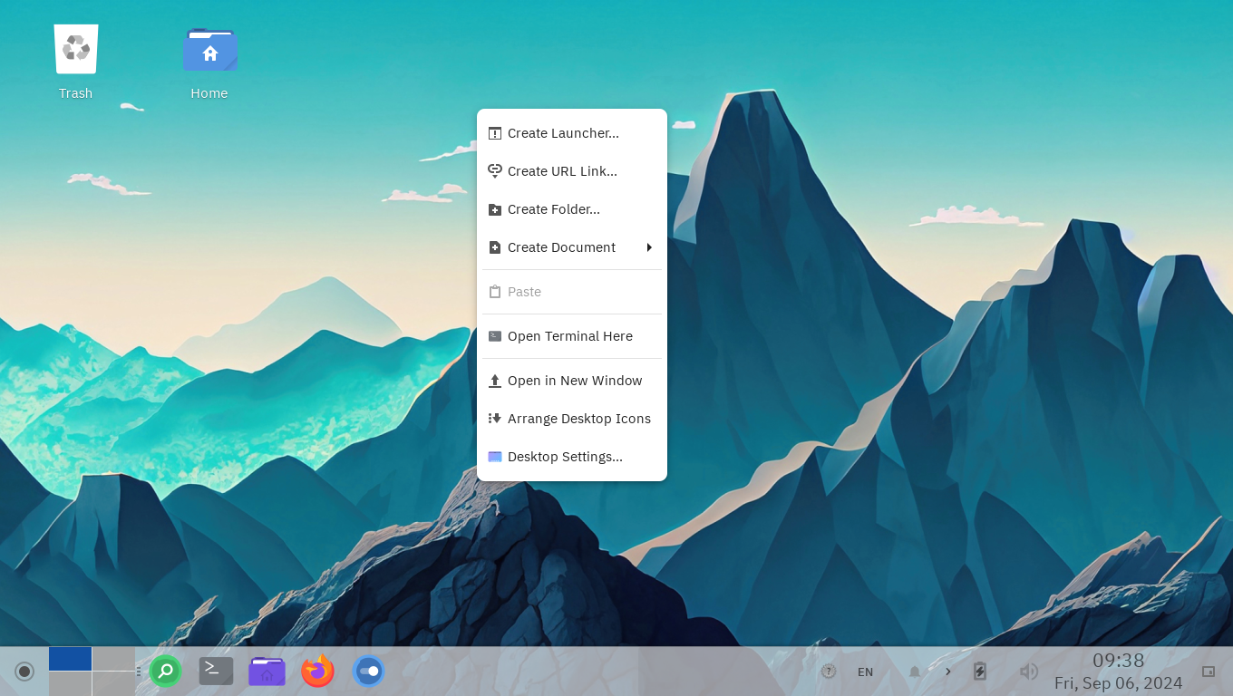Desktop Menu